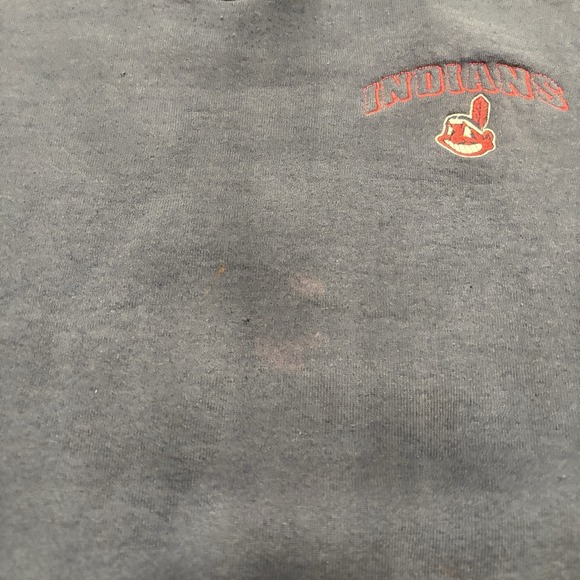 Cleveland Indians Vintage 90s Artex MLB Chief Wahoo Sweatshirt Crewneck Blue M - Picture 10 of 12